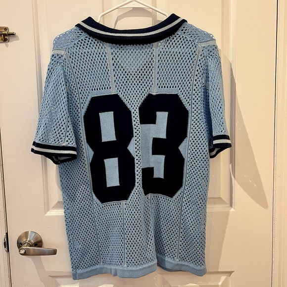 Urban Outfitters Light Blue Mesh Polo - Picture 2 of 3